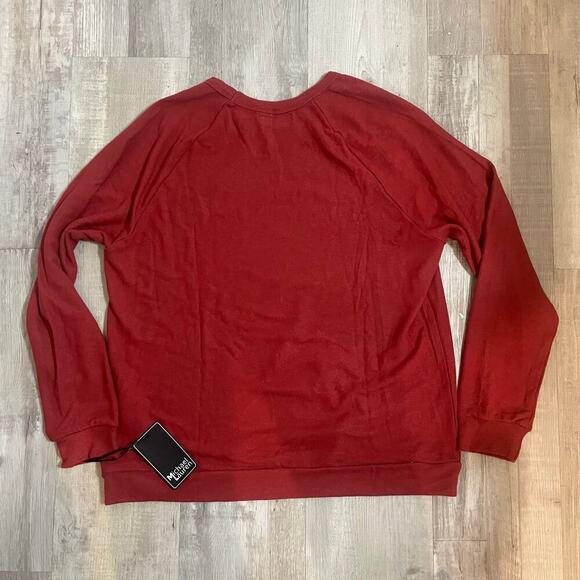 NWT Michael Lauren James Sweatshirt in Burgundy . - size M - Picture 12 of 13